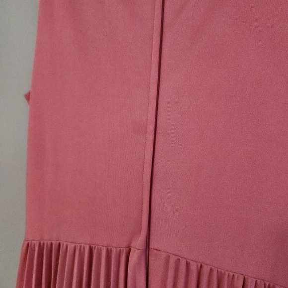 Vintage 70’s Bleeker Street pink sleeveless pleated maxi dress size Large - Picture 5 of 12